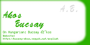 akos bucsay business card